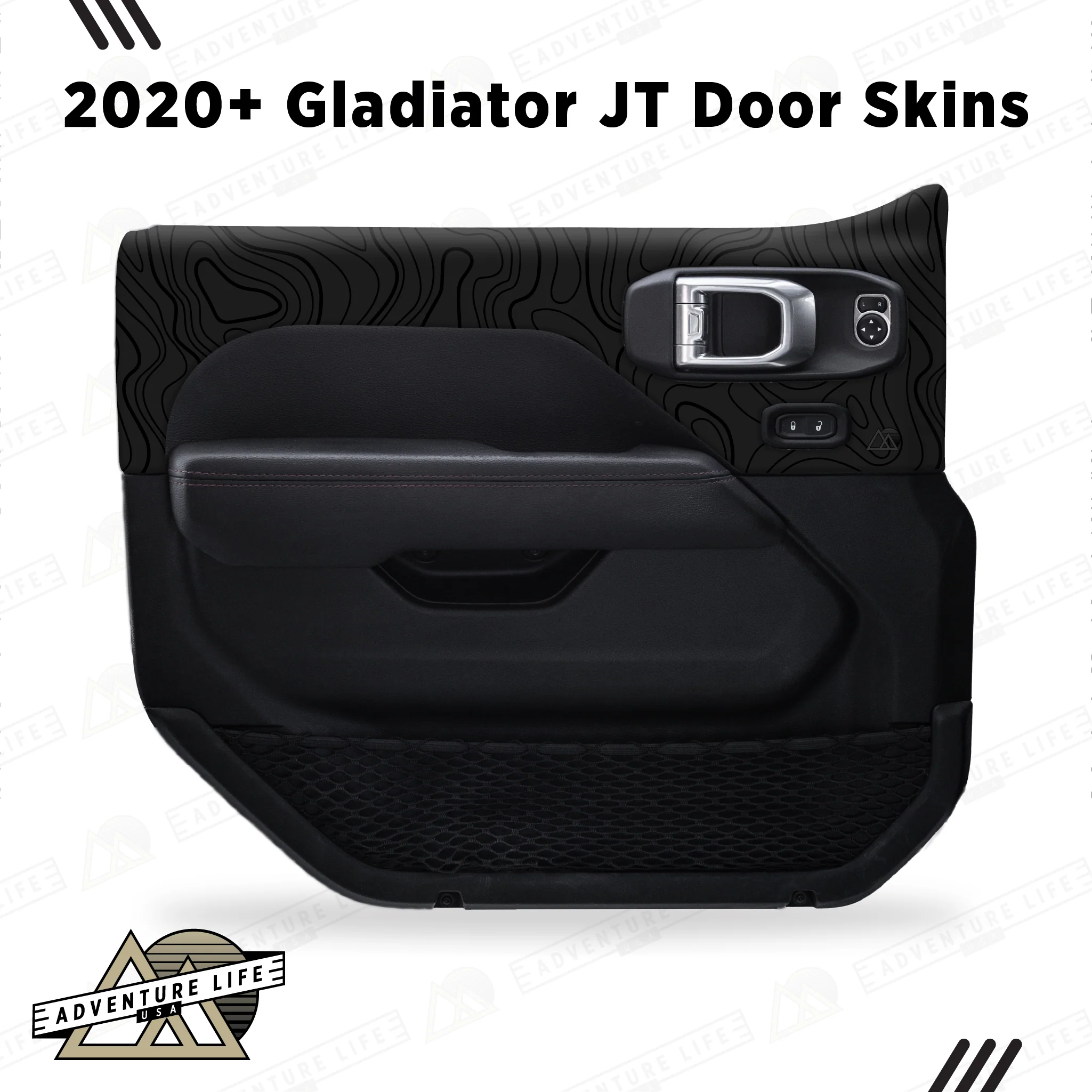 Adventure Life USA Door Skins Black Topo for Gladiator JT (2020-2024) - Image 6