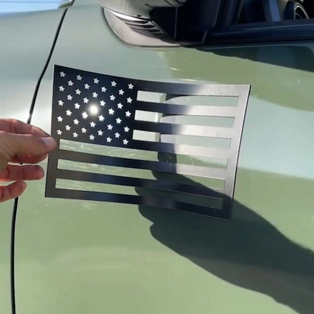 Tactilian American Flag Vehicle Magnets (Black) - Image 8