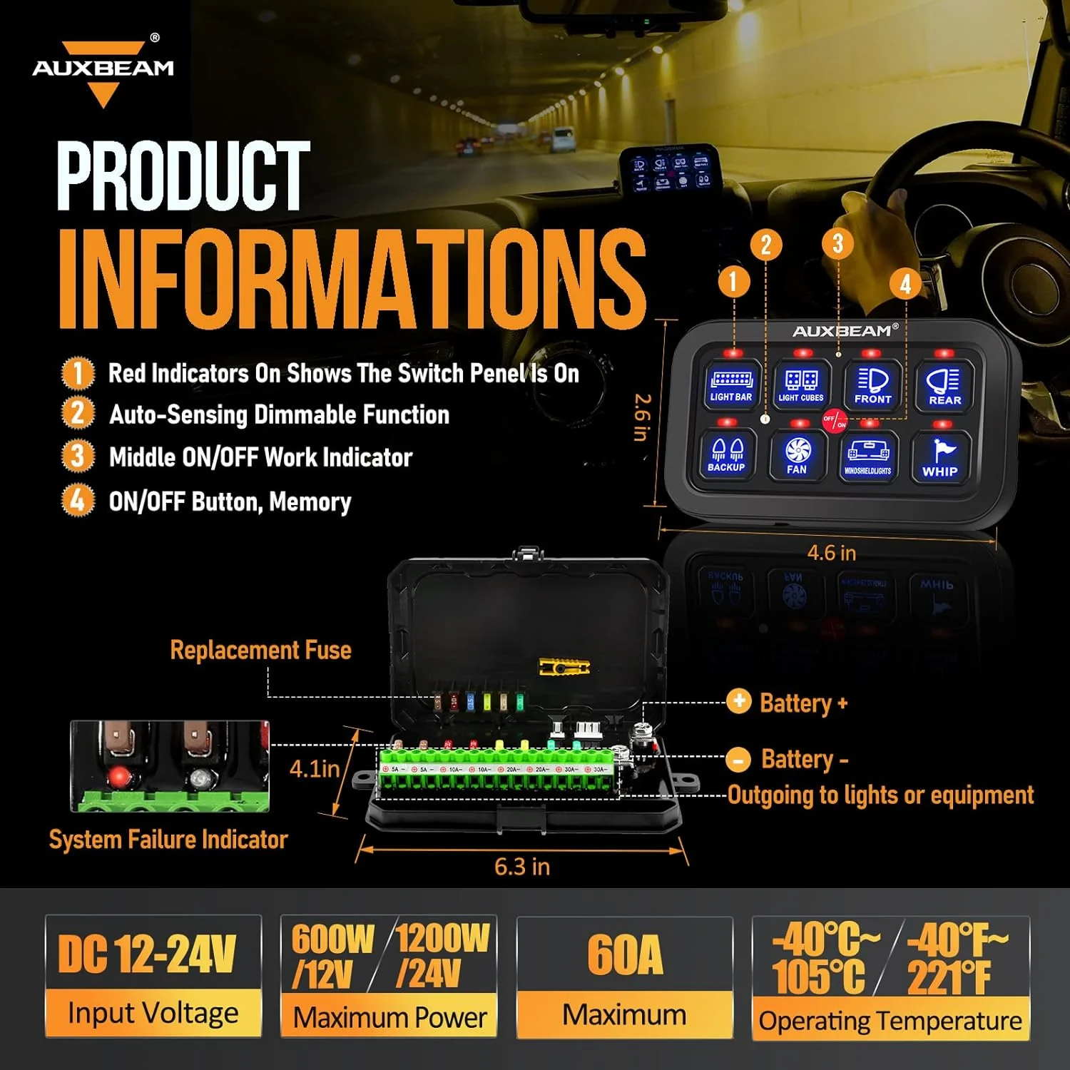 Auxbeam 8 Gang Switch Control Panel - Image 8