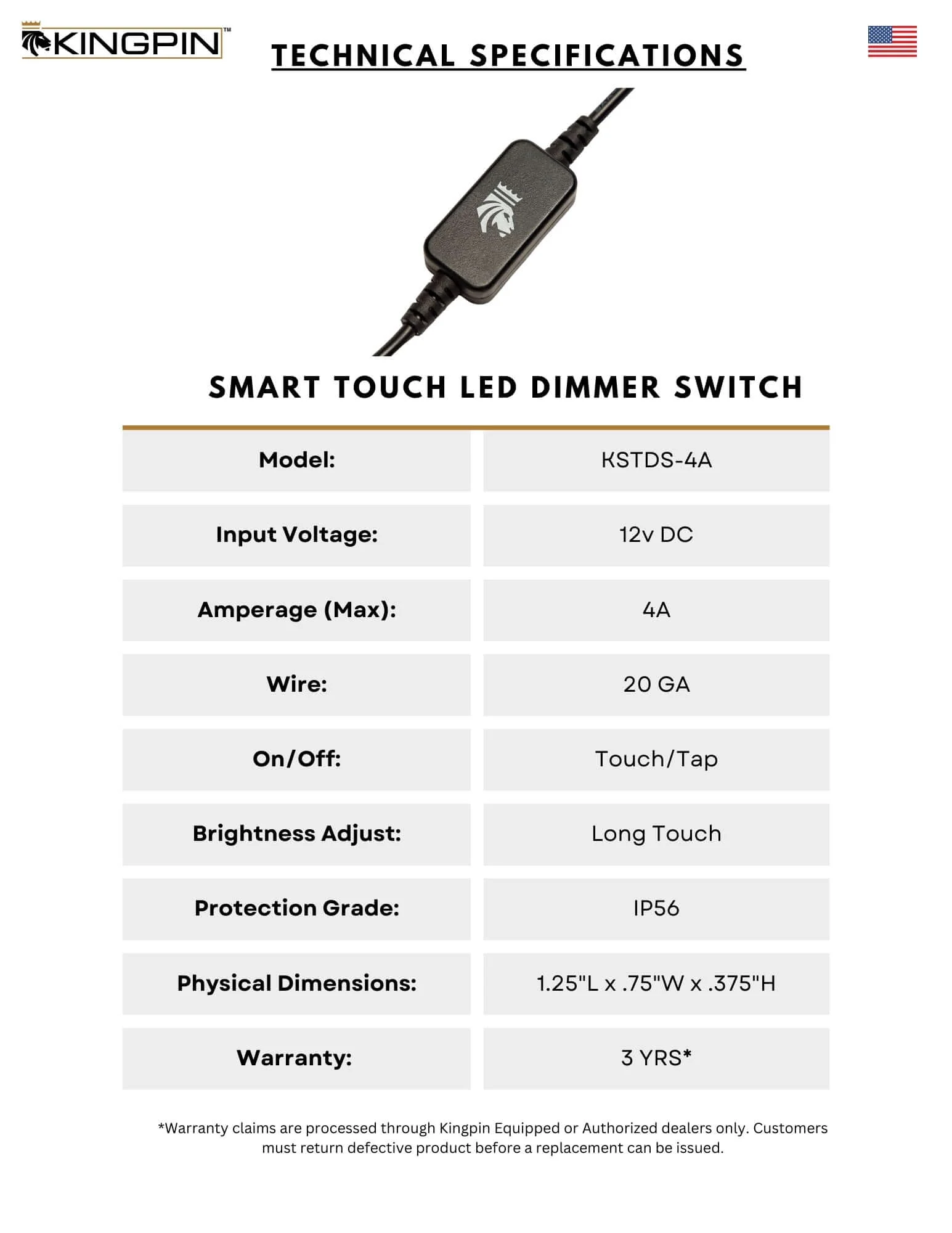 Kingpin Smart Touch LED Dimmer Switch - Image 4