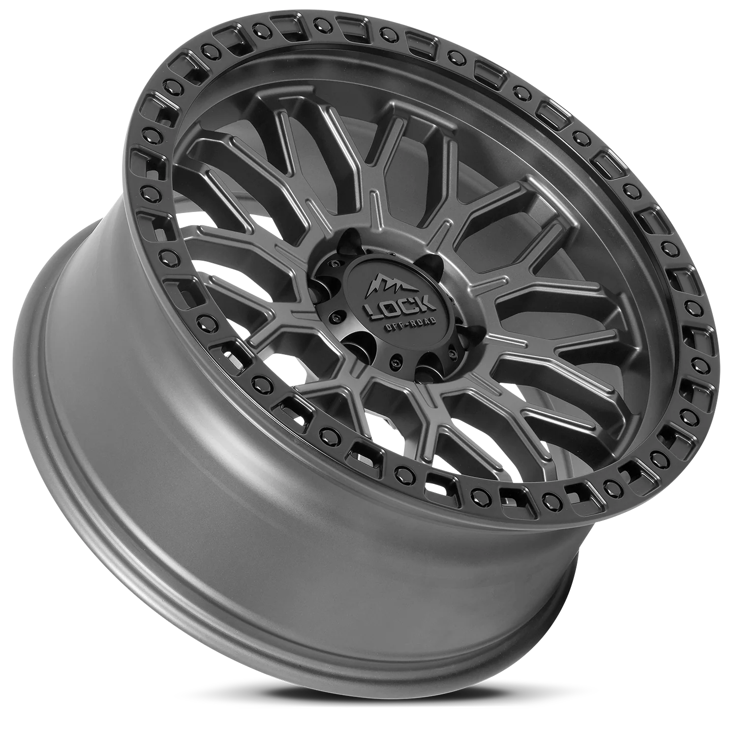 Lock Off-Road Combat Wheels (Matte Grey) - Image 3