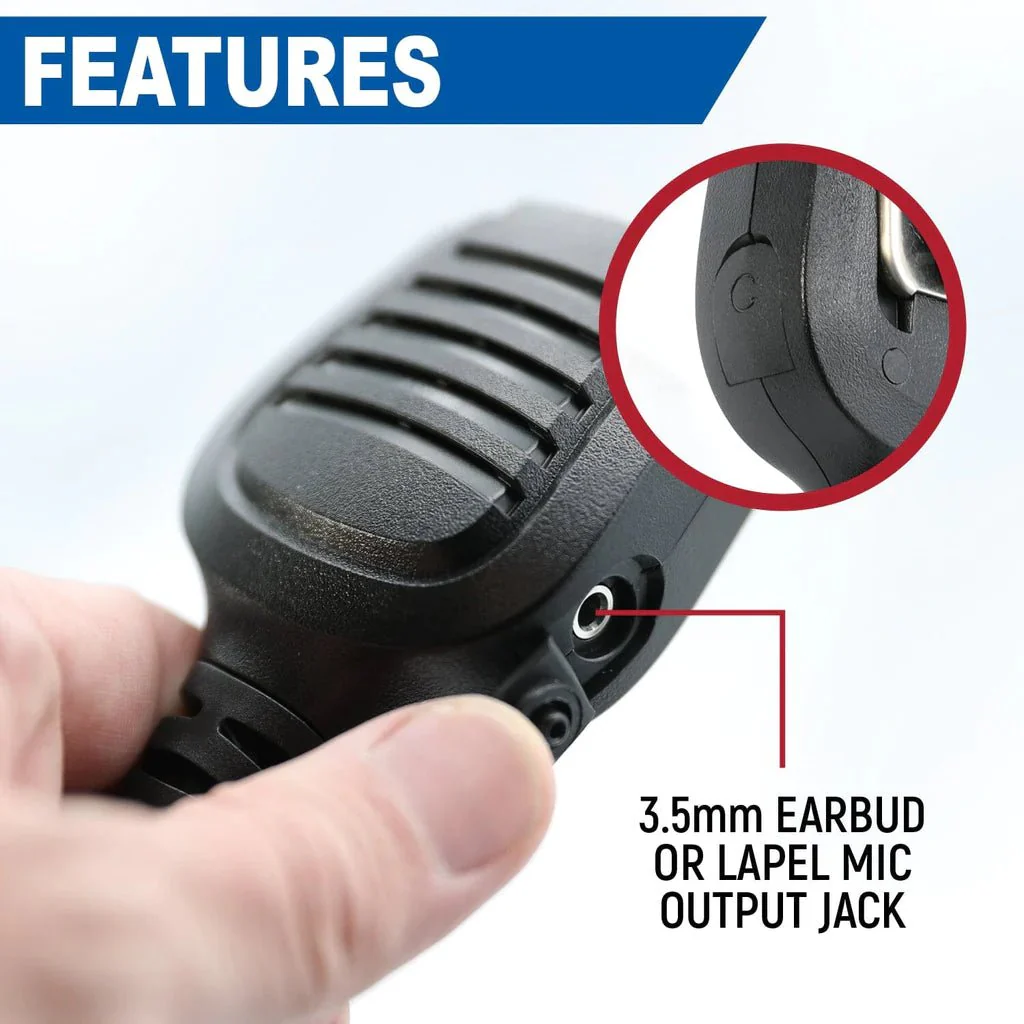 Rugged Hand Speaker Mic Waterproof for Handheld Radios - Image 3