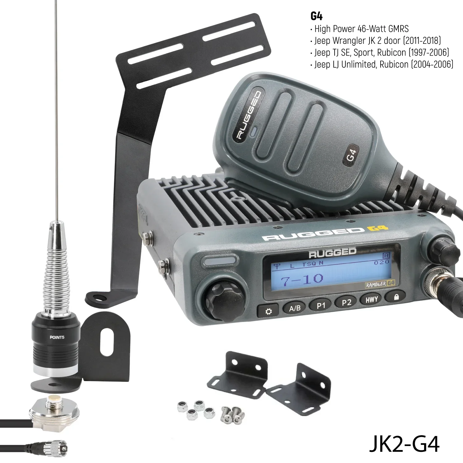 Rugged Two-Way GMRS Mobile Radio Kit for Jeep Wrangler Jeep Wrangler TJ, LJ, and JK - Image 13