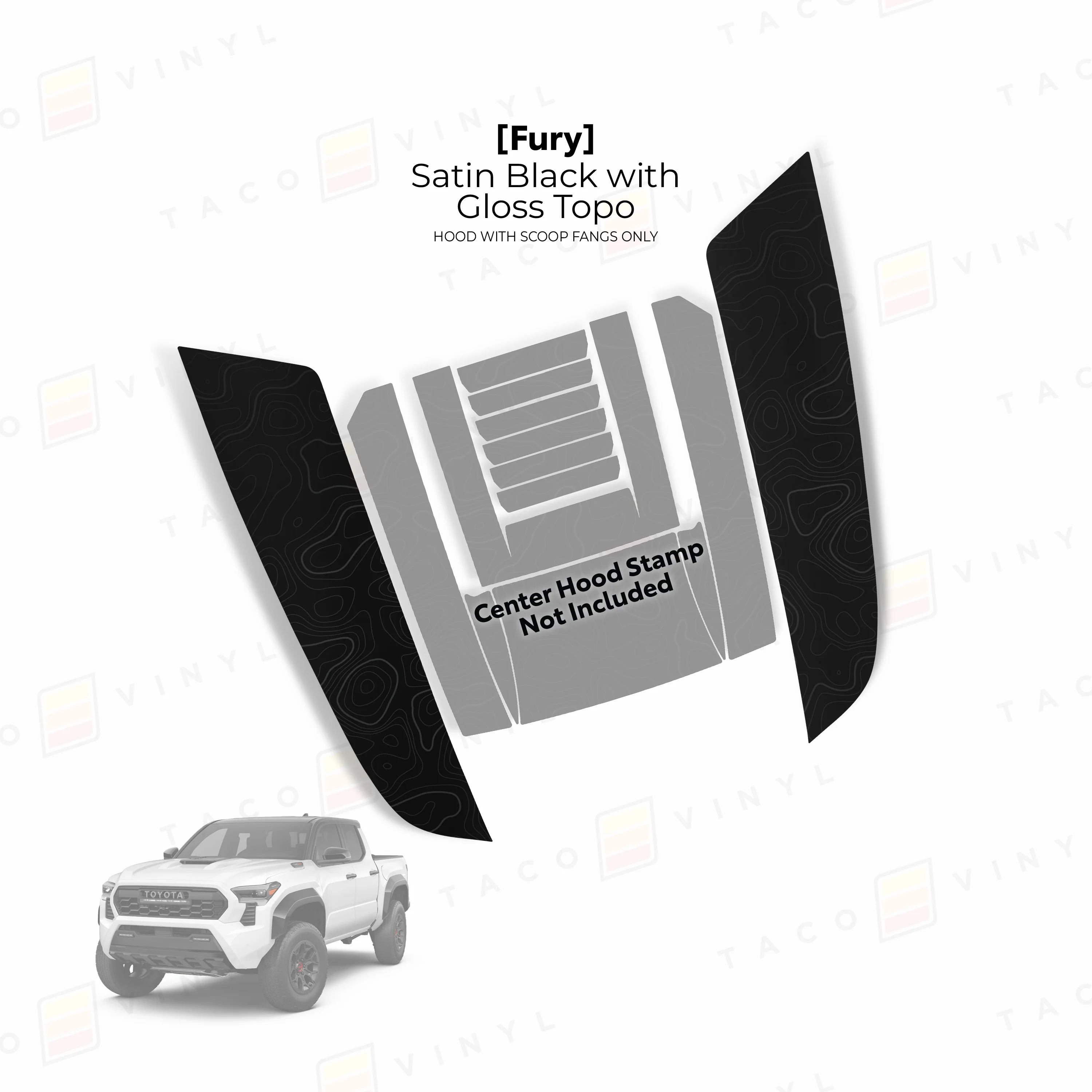 Taco Vinyl Fury Hood Stamp Fangs for Tacoma (2024-2025) - Image 17