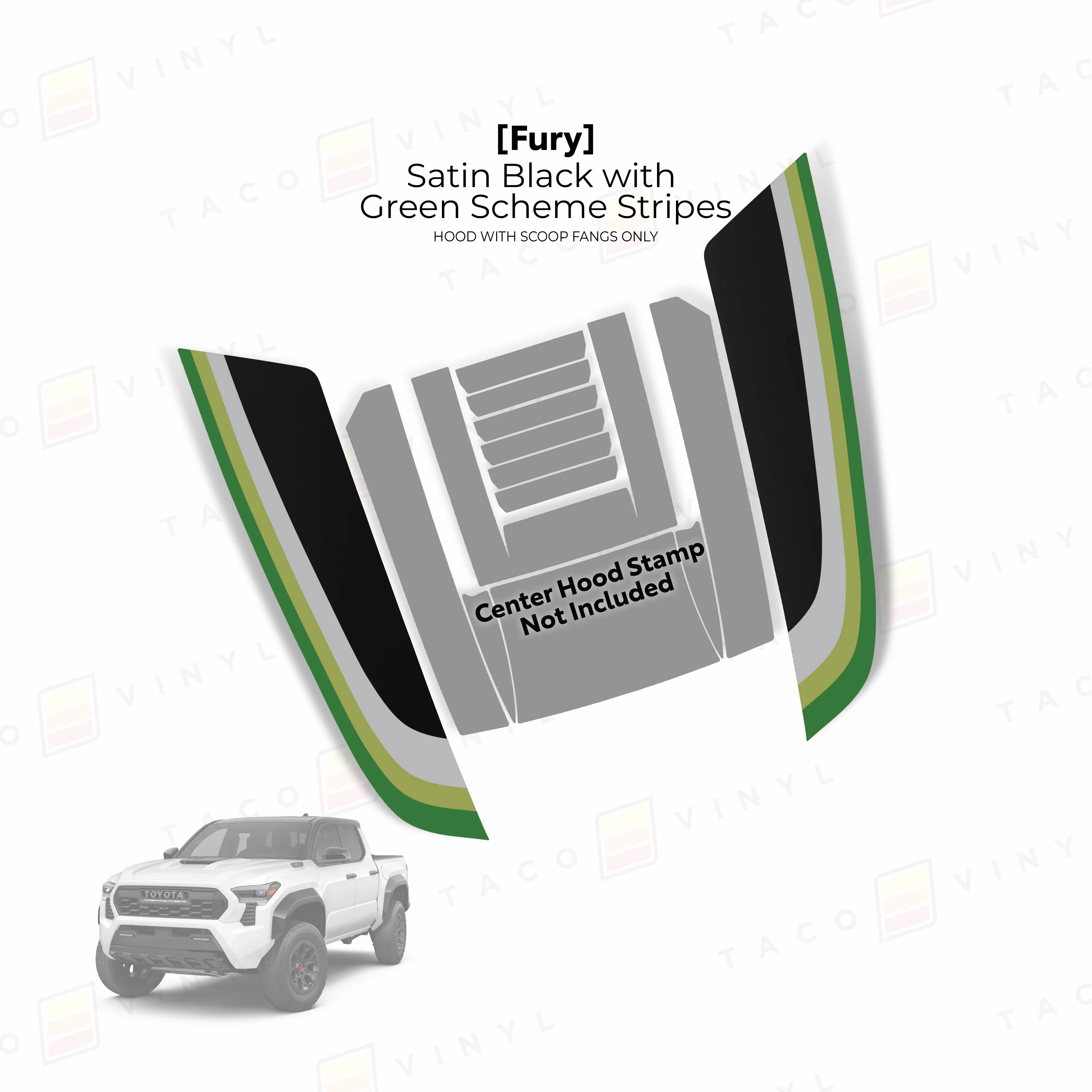 Taco Vinyl Fury Hood Stamp Fangs for Tacoma (2024-2025) - Image 8