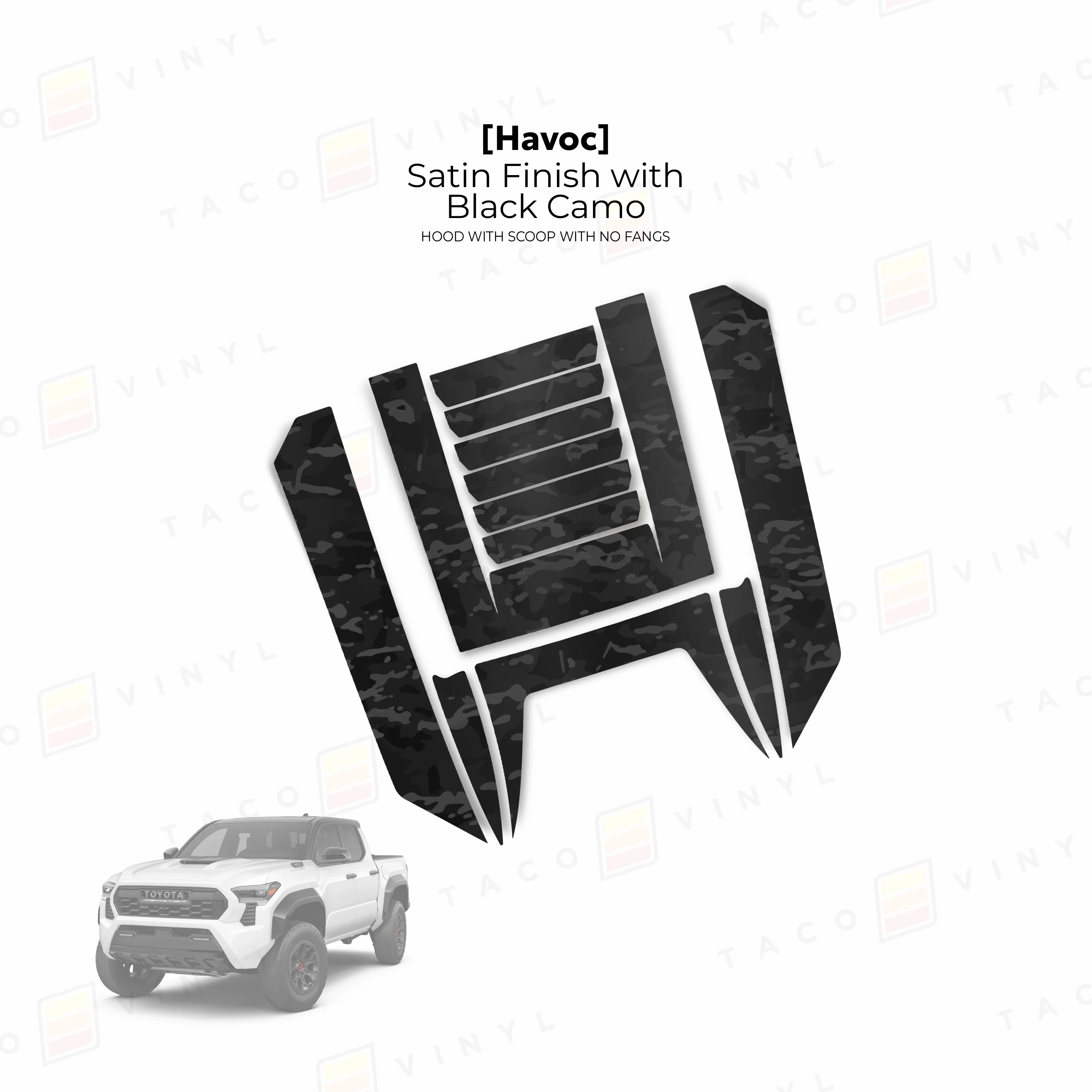 Taco Vinyl Havoc Hood Scoop Stamp with No Fangs for Tacoma (2024-2026) - Image 17