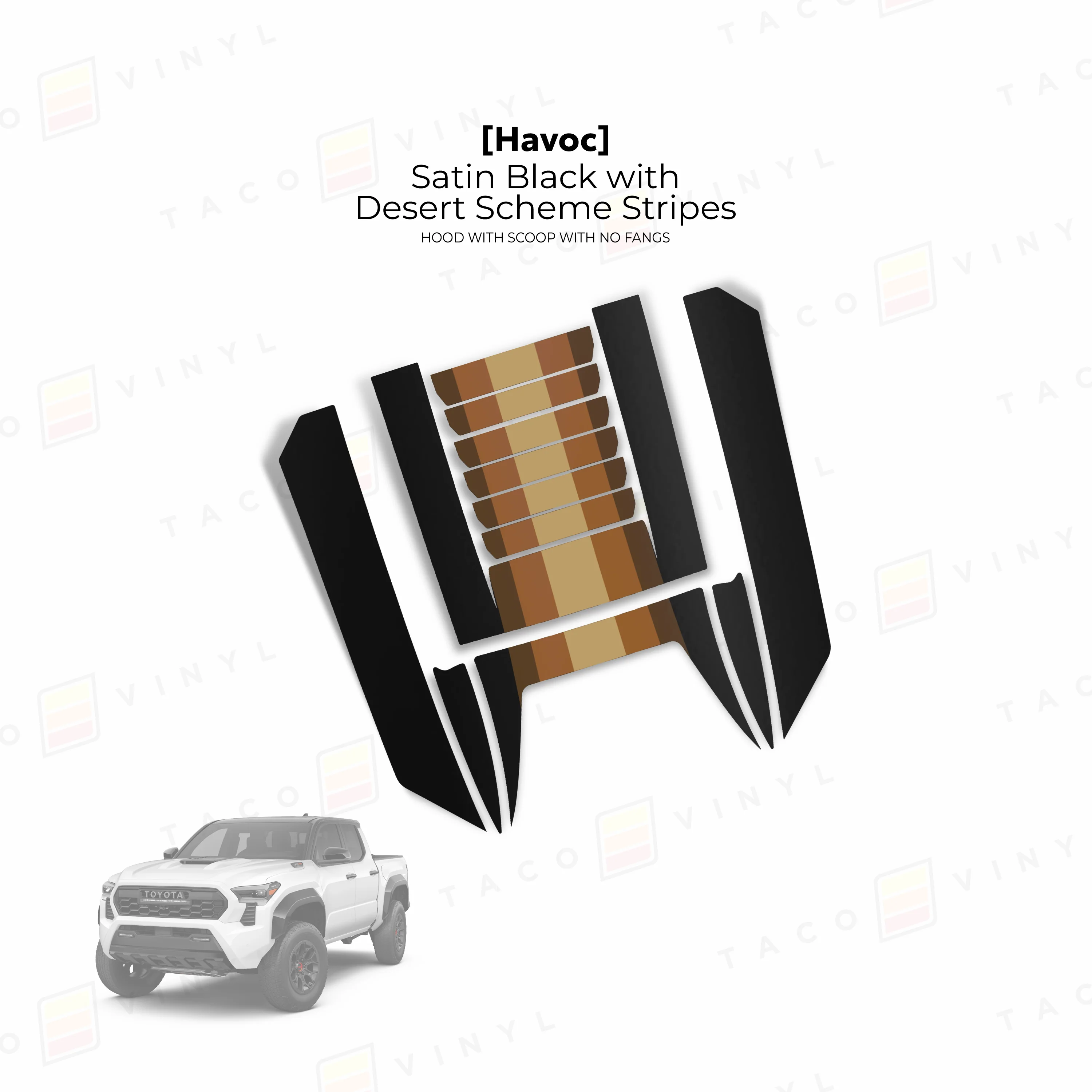 Taco Vinyl Havoc Hood Scoop Stamp with No Fangs for Tacoma (2024-2026) - Image 6