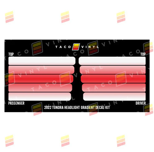 Taco Vinyl Headlight Gradient Decal Kit for Tundra (2022-2025) - Image 16