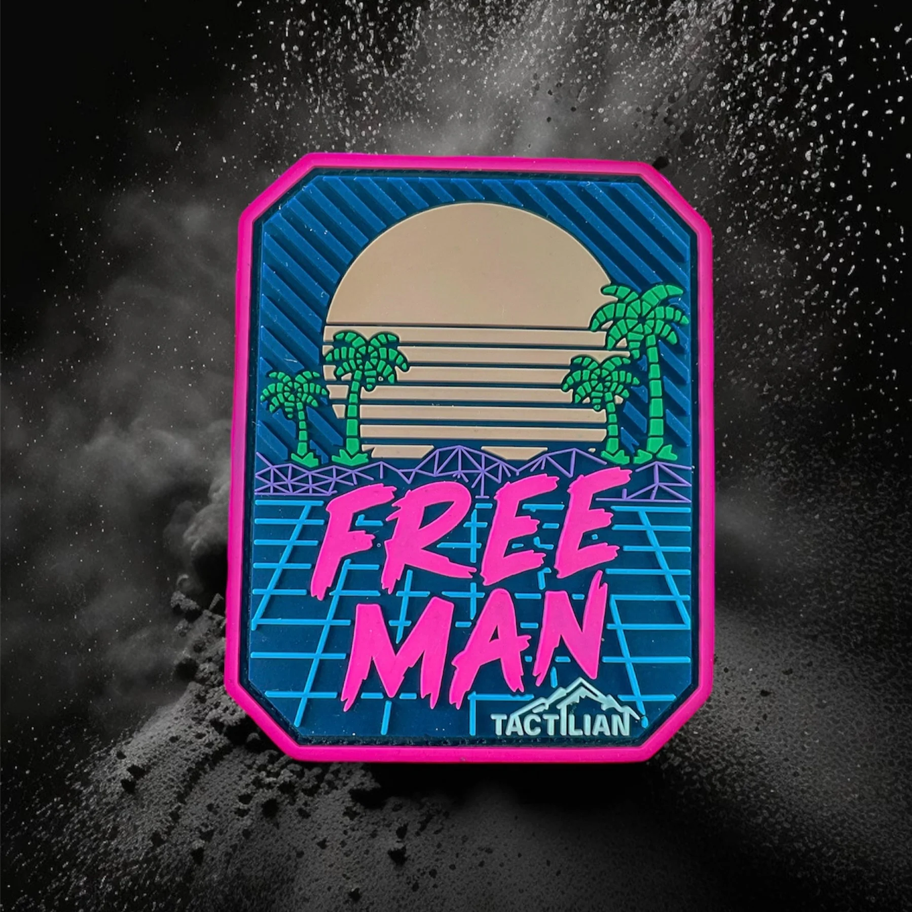 Tactilian Free Man Retro Miami PVC Patch - Image 5
